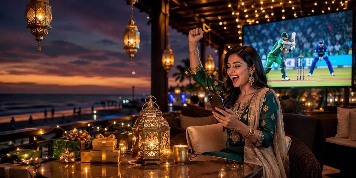 কক্সবাজারে ঈদ উৎসবে মোবাইলে লটারি ও পেমেন্ট করছেন একজন ব্যবহারকারী