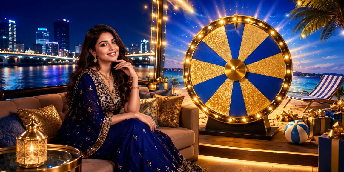Bangladeshi model participating in a lucky draw event in Dhaka